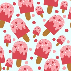 seamless pattern with ice cream