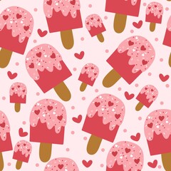 Seamless pattern with ice creams