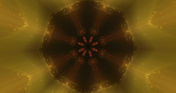 Yellow and red rosette patterns