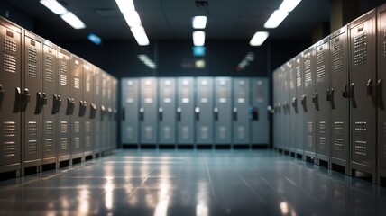 Empty dark locker room