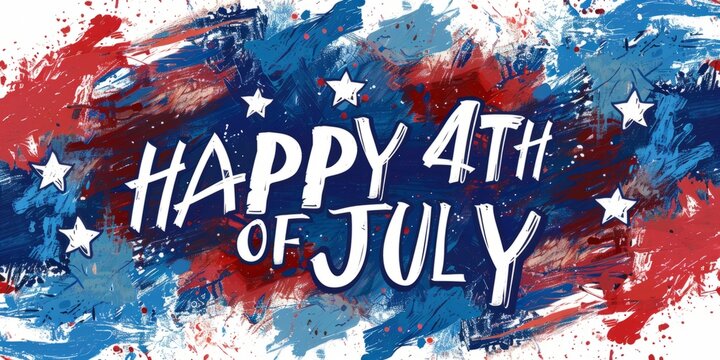 HAPPY 4TH OF JULY in the style of calligraphy-inspired Generative AI