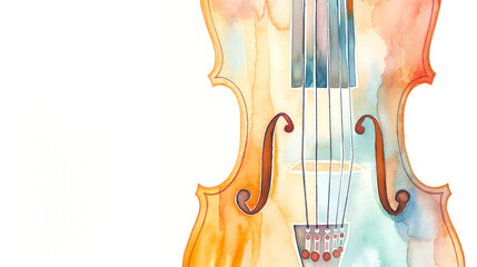 Violin colorful watercolor painting Abstract background illustration © ottercolordesigns