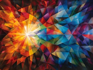 Radiant Mosaic of Colorful Geometric Shapes