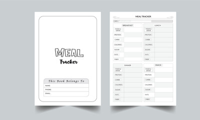MEAL TRACKER PLANNER TEMPLATE LAYOUT