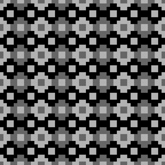 Fototapeta premium Seamless pattern. Inca crosses, squares ornament. Ethnic background. Tribal wallpaper. Folk image. Tribe motif. Ancient mosaic. Digital paper, web design, ethnical textile print. Vector artwork