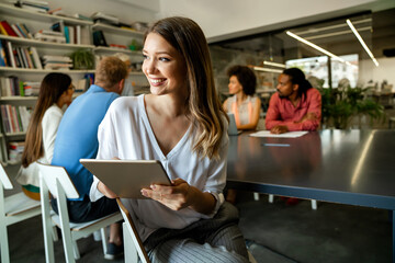 Start up of enterprise, women leader the new business company. People work office concept.