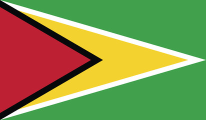 National Flag of Guyana Vector, Guyana Flag background, Guyana sign