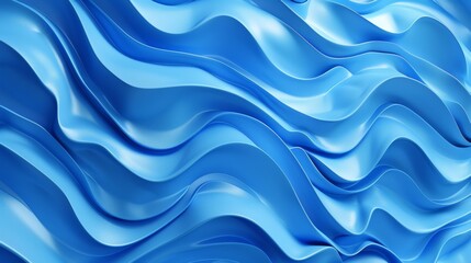 Fototapeta premium Blue Wavy Pattern 3D Render