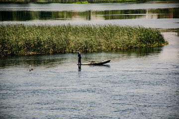 Fototapeta na wymiar fisherman in nile river