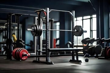 person lifting weights in gym. Generated AI