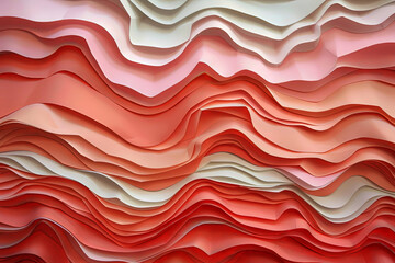 Background of paper figures with geometric shapes in peach color