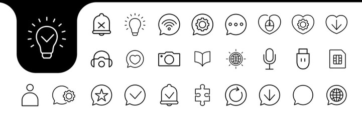 Fototapeta premium bubble chat line icon set collection design vector
