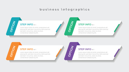 Business infographics Numbers 4 options or steps. Vector illustration design - obrazy, fototapety, plakaty
