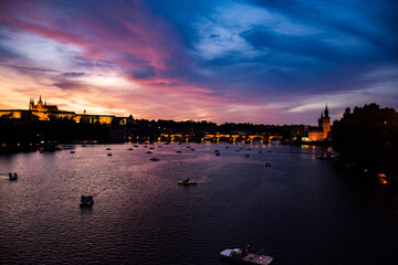 Fototapeta premium sunset in prague