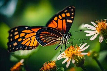 Fototapeta premium butterfly on flower