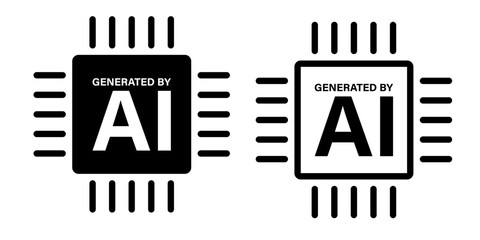 Made by AI processor icon set