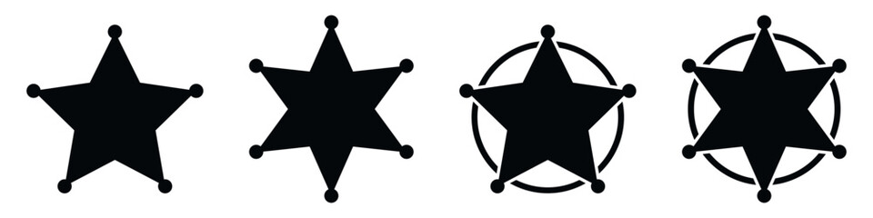 Sheriff star icon set basic simple design