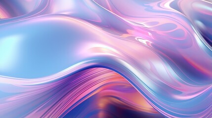 Fototapeta premium 3D rendering, abstract background with smooth and shiny waves. Futuristic concept, vibrant colors, and dynamic composition.