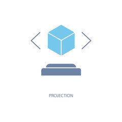 projection concept line icon. Simple element illustration. projection concept outline symbol design.