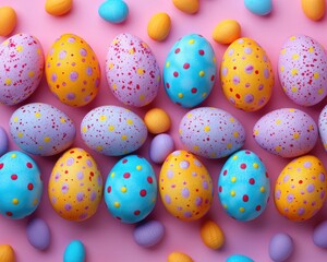 Fototapeta na wymiar easter eggs, colorful, celebration