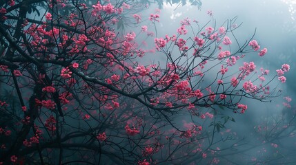 branches with pink leaves
