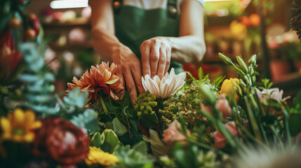 Multicolored Florist Creation in Progress