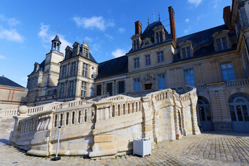 Principal staircase of Fontainebleau palace , residence of French monarchs . It designated as UNESCO World Heritage Site - 748221765