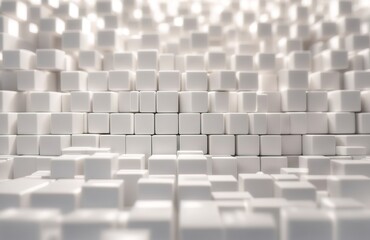 Endless array of white cubes