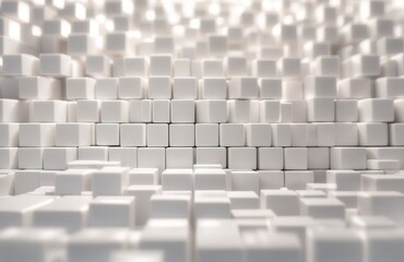 Fototapeta premium Endless array of white cubes