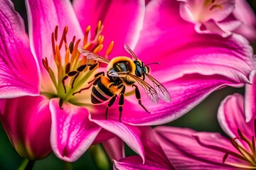 bee on flower walpaper