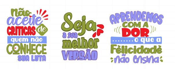 poster with motivational phrases in Brazilian Portuguese