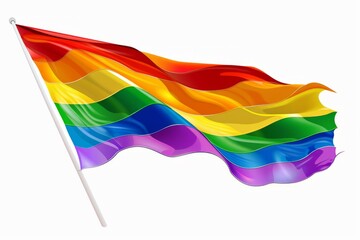 LGBTQ rainbow flag isolated on white - obrazy, fototapety, plakaty