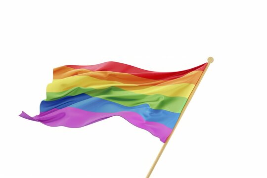 LGBTQ rainbow flag isolated on white