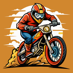 Super biker  tshirt sticker design