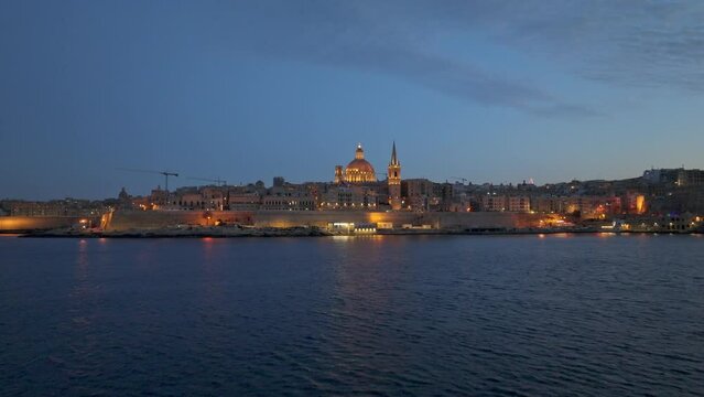 Evening view of Valletta, skyline. Capital of Malta island