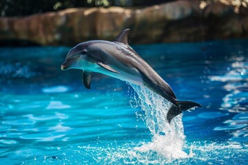 dolphins performing show at the circus,dolphinarium