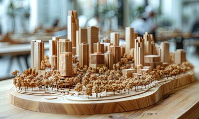 Architectural Ingenuity: Crafting a Vision for a Dynamic Business District Meticulous Model Creation Unveils Urban Brilliance and Futuristic Design.
