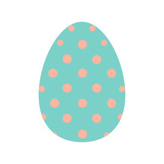 Cute easter egg flat illustration isolated on white. Vector illustration