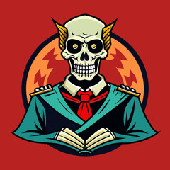 Skeleton Man illustration for tshirt sticker design