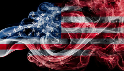 Drapeau abstrait américain avec ondulations, couleurs des Etats-Unis