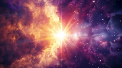 background of rays light with clouds