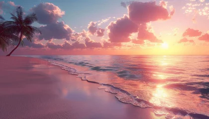 Cercles muraux Coucher de soleil sur la plage landscape of tropical beach