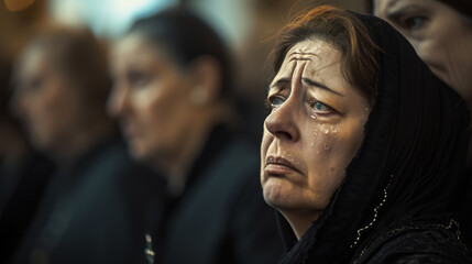 Solace in Sorrow: Poignant Moment of a Woman Crying
