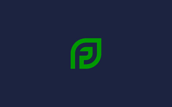 letter pf with leaves logo icon design vector design template inspiration