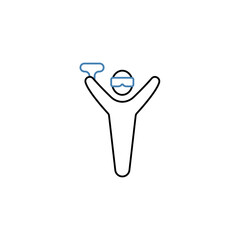 controller concept line icon. Simple element illustration. controller concept outline symbol design.