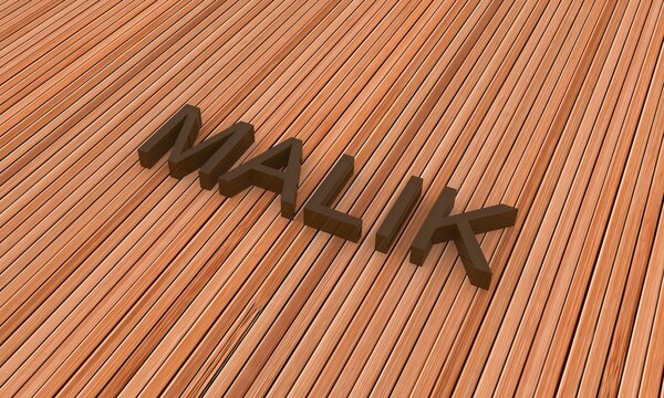 3d name for Malik, wooden wallpaper, background, desktop back cover