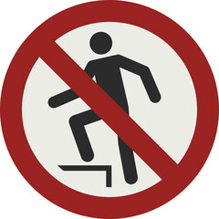 PROHIBITION SIGN PICTOGRAM, No stepping on surface ISO 7010 &ndash; P019, SVG