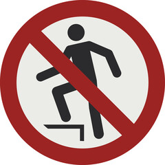 PROHIBITION SIGN PICTOGRAM, No stepping on surface ISO 7010 – P019