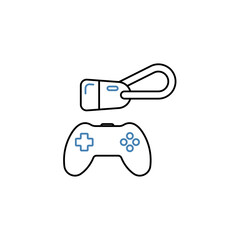 vr gaming concept line icon. Simple element illustration. vr gaming concept outline symbol design.