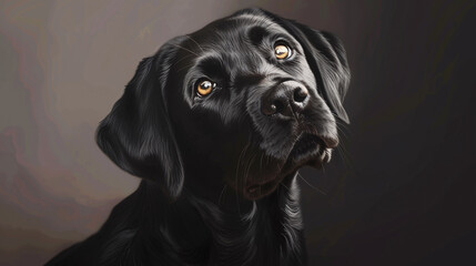 portrait of a black labrador retriever